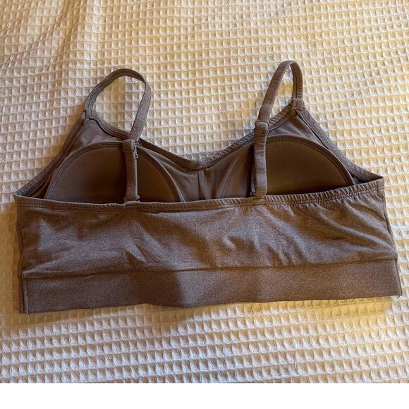 Torrid Sports Bra Brown Cross Front Detail & Adjustable Spaghetti Straps 1 (1X) - Picture 4 of 9